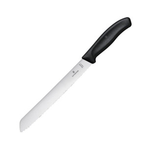 Nož za kruh črne barve 21 cm Victorinox - Enostavno rezanje