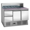 Hladilna omara za pizzo z inox streho 8 x GN1/6 - 2 vrata in 2 predala - Dynasteel