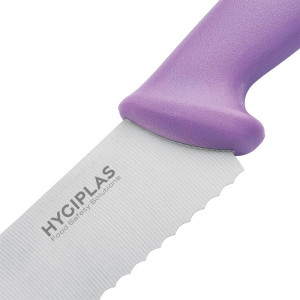 Nož za slaščice z nazobčanim robom vijolične barve 25 cm - Hygiplas - Odporen in praktičen