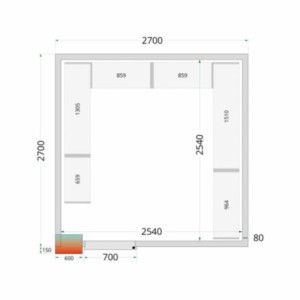 Plošča Hladilne Komore TEFCOLD - Dimenzije 2700 x 2200 mm - Izolacija 80 mm
