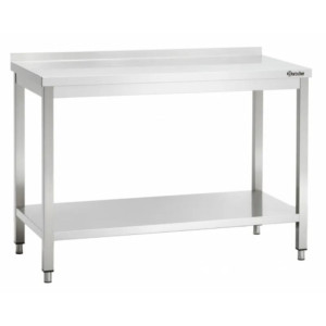 Delovna miza iz nerjavečega jekla Bartscher, dimenzije 1300x600x850 mm