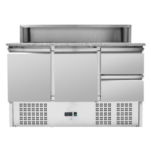 Hladilna omara za pizzo z inox streho 8 x GN1/6 - 2 vrata in 2 predala - Dynasteel