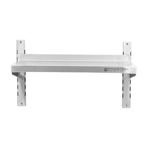 Stenska polica iz nerjavečega jekla na nosilcih - L 800 x P 300 mm - Dynasteel