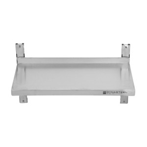 Stenska polica iz nerjavečega jekla na nosilcih - L 800 x P 300 mm - Dynasteel