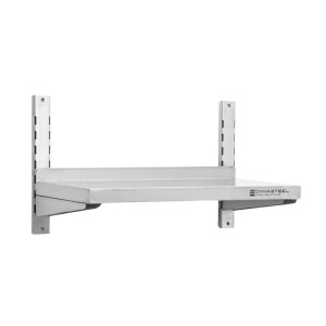 Stenska polica iz nerjavečega jekla na nosilcih - L 800 x P 300 mm - Dynasteel