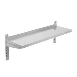 Stenska polica iz nerjavečega jekla na nosilcih - L 1000 x P 300 mm - Dynasteel