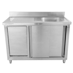 Pohištvo Potop 1 Korito z Zadnjo ploščo in Koš za smeti - 1200 x 600 mm - Dynasteel