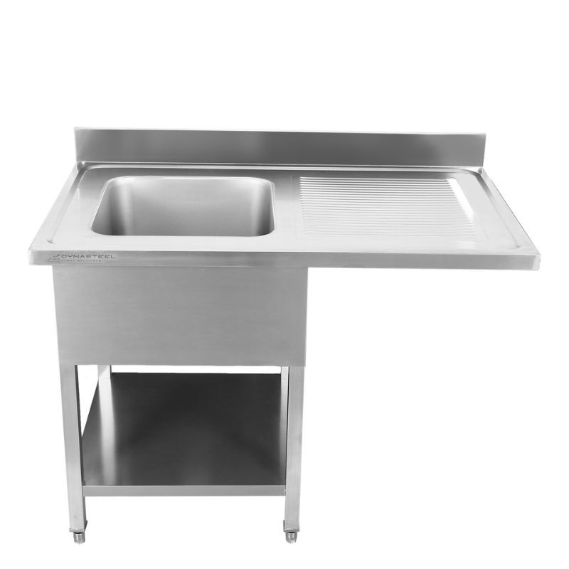 Plunge z Odsekom Pomivalnega Stroja, Hrbtno Ploščo in Polico - 1200 x 600 - Odkapnik na Desni - Dynasteel Plunge z Odsekom Pomivalnega Stroja, Hrbtno Ploščo in Polico - 1200 x 600 - Odkapnik na Desni - Dynasteel
