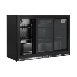 Zadnji bar hladilnik Skinplate - 3 drsna steklena vrata - 328 L - Dynasteel