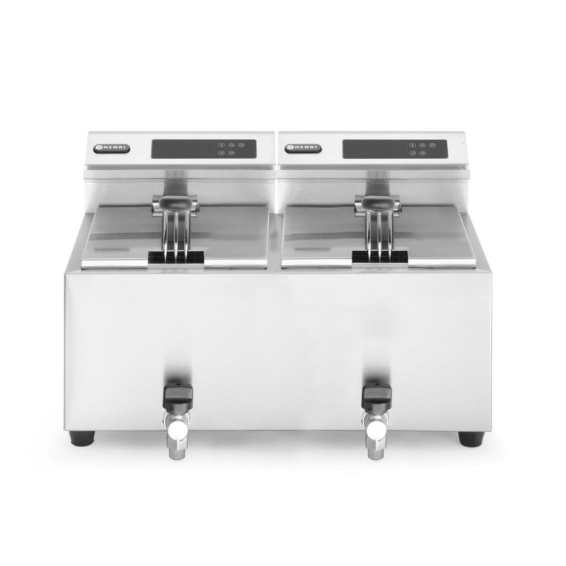 Friteza Profi Line z digitalnim odtokom - 2 x 8 l - Znamka HENDI - Fourniresto Friteza Profi Line z digitalnim odtokom - 2 x 8 l - Znamka HENDI - Fourniresto
