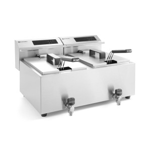 Friteza Profi Line z digitalnim odtokom - 2 x 8 l - Znamka HENDI - Fourniresto