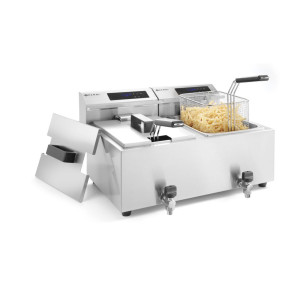Friteza Profi Line z digitalnim odtokom - 2 x 8 l - Znamka HENDI - Fourniresto