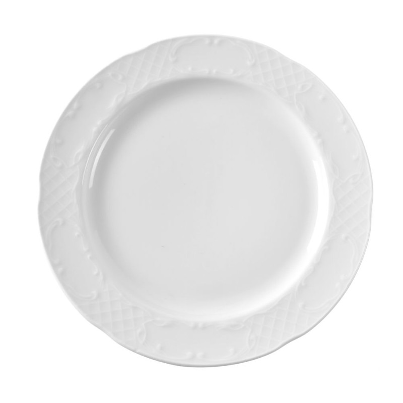 Ploski krožnik iz porcelana Flora - premer 160 mm