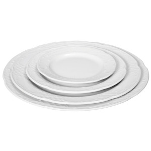 Ploski krožnik iz porcelana Flora - premer 270 mm