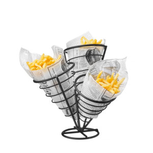 Support pour 3 Cornets de Frites - Noir