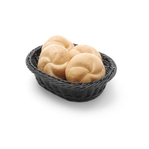 Ovalna črna košara za kruh - 250 x 190 mm