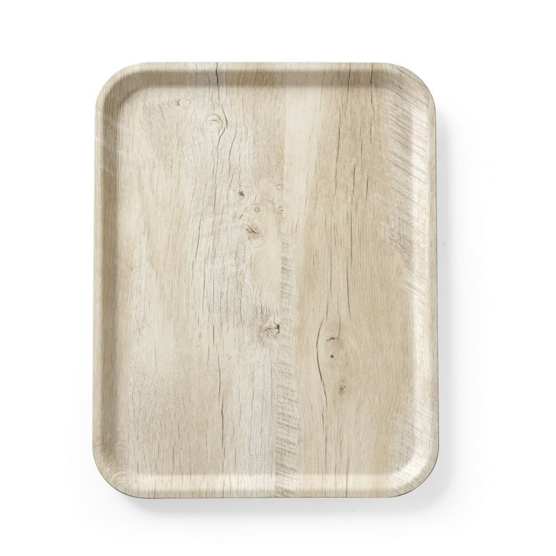 Pladen za serviranje iz melamina s potiskom svetlega lesa - 430 x 330 mm Pladen za serviranje iz melamina s potiskom svetlega lesa - 430 x 330 mm