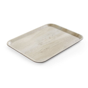 Pladen za serviranje iz melamina s potiskom svetlega lesa - 430 x 330 mm