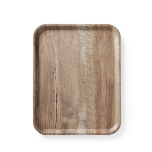 Pladen za serviranje iz melamina s potiskom temnega lesa - 430 x 330 mm