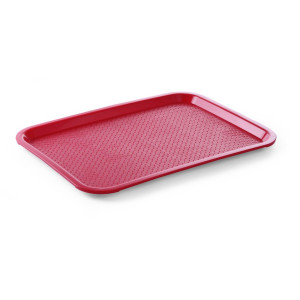 Pravokotni pladenj za hitro prehrano rdeče barve - 415 x 305 mm