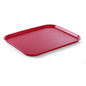 Pravokotni pladenj za hitro prehrano - Velik model 450 x 350 mm - Rdeč - Rdeč