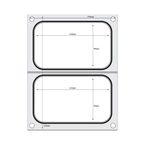 Matrika za tesnjenje za ročno tesnilo - 2 predelka 178 x 113 mm - Hendi