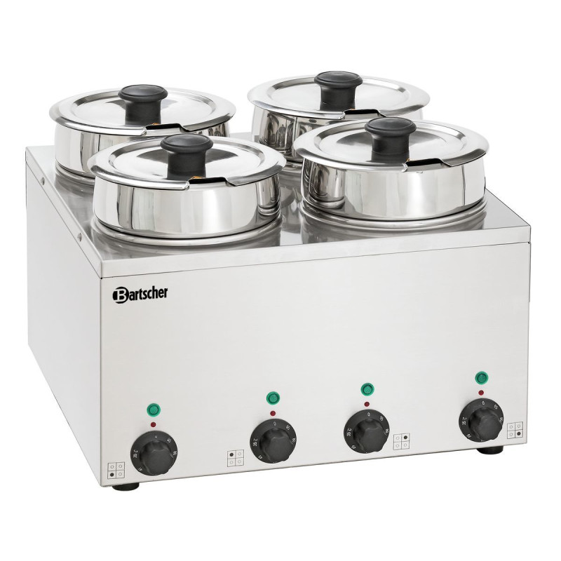 Bain-Marie za profesionalno omako s 4 x 3,5 litra za gostinske strokovnjake Bain-Marie za profesionalno omako s 4 x 3,5 litra za gostinske strokovnjake