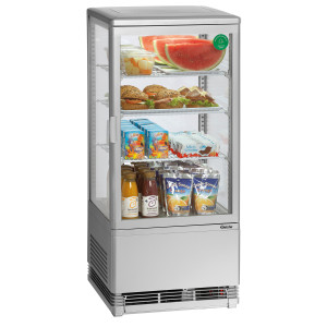 Mini hladilna vitrina Bartscher - 78 L srebrna