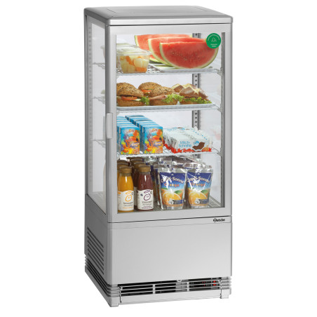 Mini hladilna vitrina Bartscher - 78 L srebrna