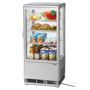 Mini hladilna vitrina Bartscher - 78 L srebrna