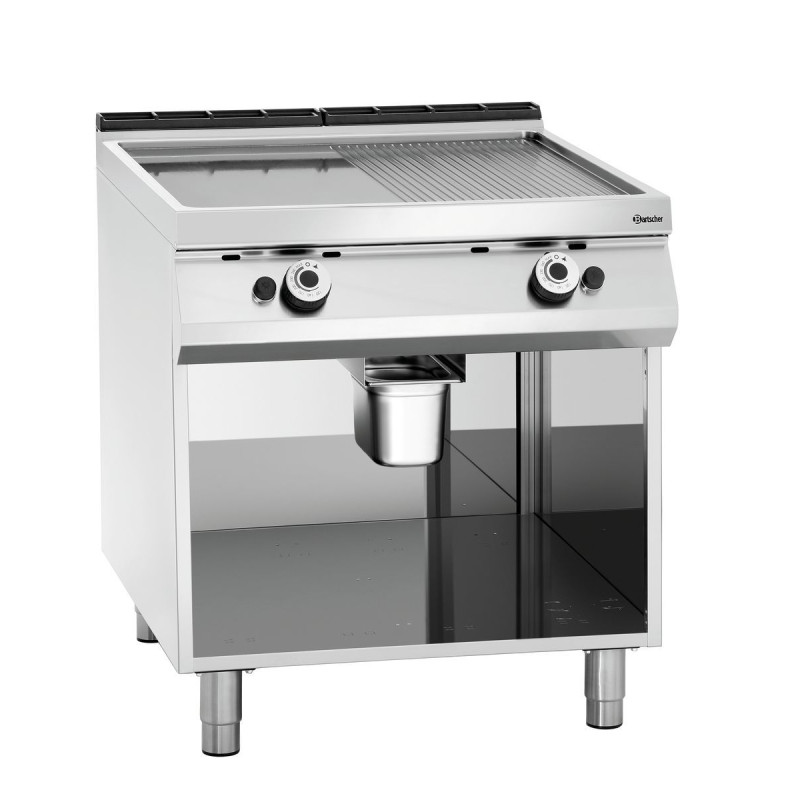 Large Snack Plate Width 800 - 1/2 Smooth 1/2 Grooved - Gas Large Snack Plate Width 800 - 1/2 Smooth 1/2 Grooved - Gas