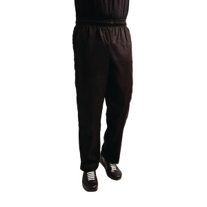 Hlače za kuhinjo Mixte Easyfit črne barve s Teflonom - Velikost XL - Whites Chefs Clothing - Fourniresto