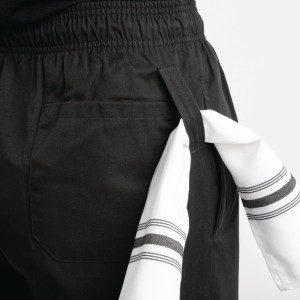 Hlače za kuhinjo Mixte Easyfit Črna s Teflon obdelavo - Velikost XXL - Whites Chefs Clothing - Fourniresto