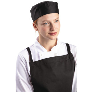 Kuhinjska kapa črna iz polikotona - Velikost XL 63,5 cm - Bela kuharska oblačila - Fourniresto