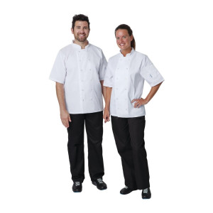 Kuhinjska obleka Vegas z mešanimi rokavi v beli barvi - velikost Xs - Whites Chefs Clothing - Fourniresto
