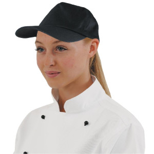 Baseball kapa črna z nastavljivim trakom - enotna velikost - Whites Chefs Clothing - Fourniresto