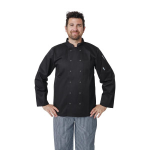 Črna mešana kuharska jakna z dolgimi rokavi Vegas - velikost L - Whites Chefs Clothing - Fourniresto