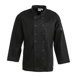 Črna mešana kuharska jakna z dolgimi rokavi Vegas - velikost S - Whites Chefs Clothing - Fourniresto
