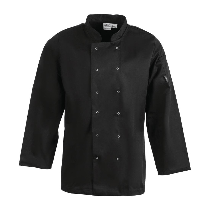 Črna mešana kuharska jakna z dolgimi rokavi Vegas - velikost S - Whites Chefs Clothing - Fourniresto Črna mešana kuharska jakna z dolgimi rokavi Vegas - velikost S - Whites Chefs Clothing - Fourniresto