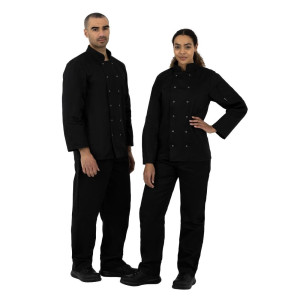 Črna mešana kuharska jakna z dolgimi rokavi Vegas - velikost S - Whites Chefs Clothing - Fourniresto