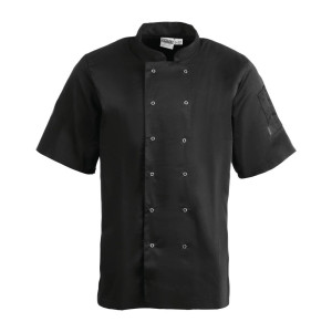 Črna mešana kuhinjska srajca z kratkimi rokavi Vegas - velikost S - Whites Chefs Clothing - Fourniresto