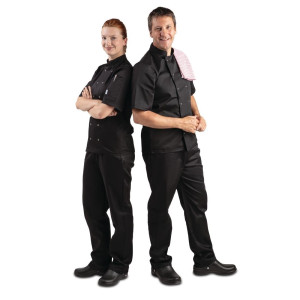 Črna mešana kuhinjska jakna z kratkimi rokavi Vegas - velikost Xs - Whites Chefs Clothing - Fourniresto
