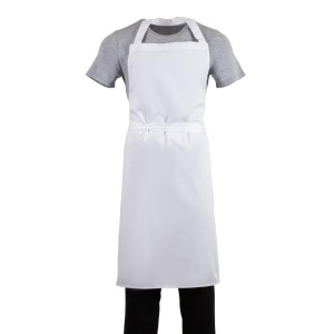 Predpasnik Bavette Bel - Velikost XL 915 x 1066 mm - Bela kuharska oblačila - Fourniresto
