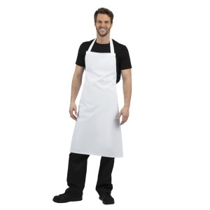 Predpasnik Bavette Bel - Velikost XL 915 x 1066 mm - Bela kuharska oblačila - Fourniresto
