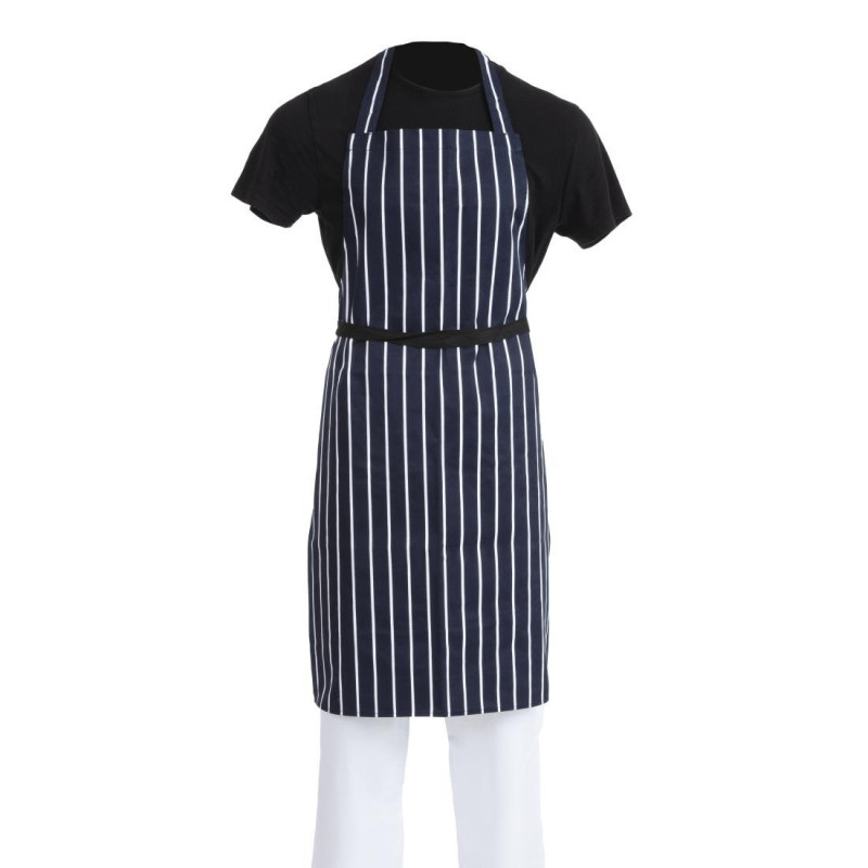 Predpasnik Bavette Brez žepa, črtast modro-beli 965 x 710 mm - Oblačila za kuharje Whites - Fourniresto Predpasnik Bavette Brez žepa, črtast modro-beli 965 x 710 mm - Oblačila za kuharje Whites - Fourniresto