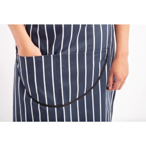Predpasnik Bavette z žepom, črtast modro-beli 965 x 710 mm - Bela kuharska oblačila - Fourniresto