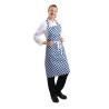 Predpasnik Bavette v modro-belih karirastih vzorcih iz poliestra in bombaža 710 x 970 mm - Oblačila za kuharje Whites - Fournire