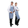 Predpasnik Bavette v modro-belih karirastih vzorcih iz poliestra in bombaža 710 x 970 mm - Oblačila za kuharje Whites - Fournire