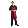 Predpasnik Bavette Bordeaux iz polikotona 710 x 970 mm - Bela kuharska oblačila - Fourniresto