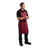 Predpasnik Bavette Bordeaux iz polikotona 710 x 970 mm - Bela kuharska oblačila - Fourniresto